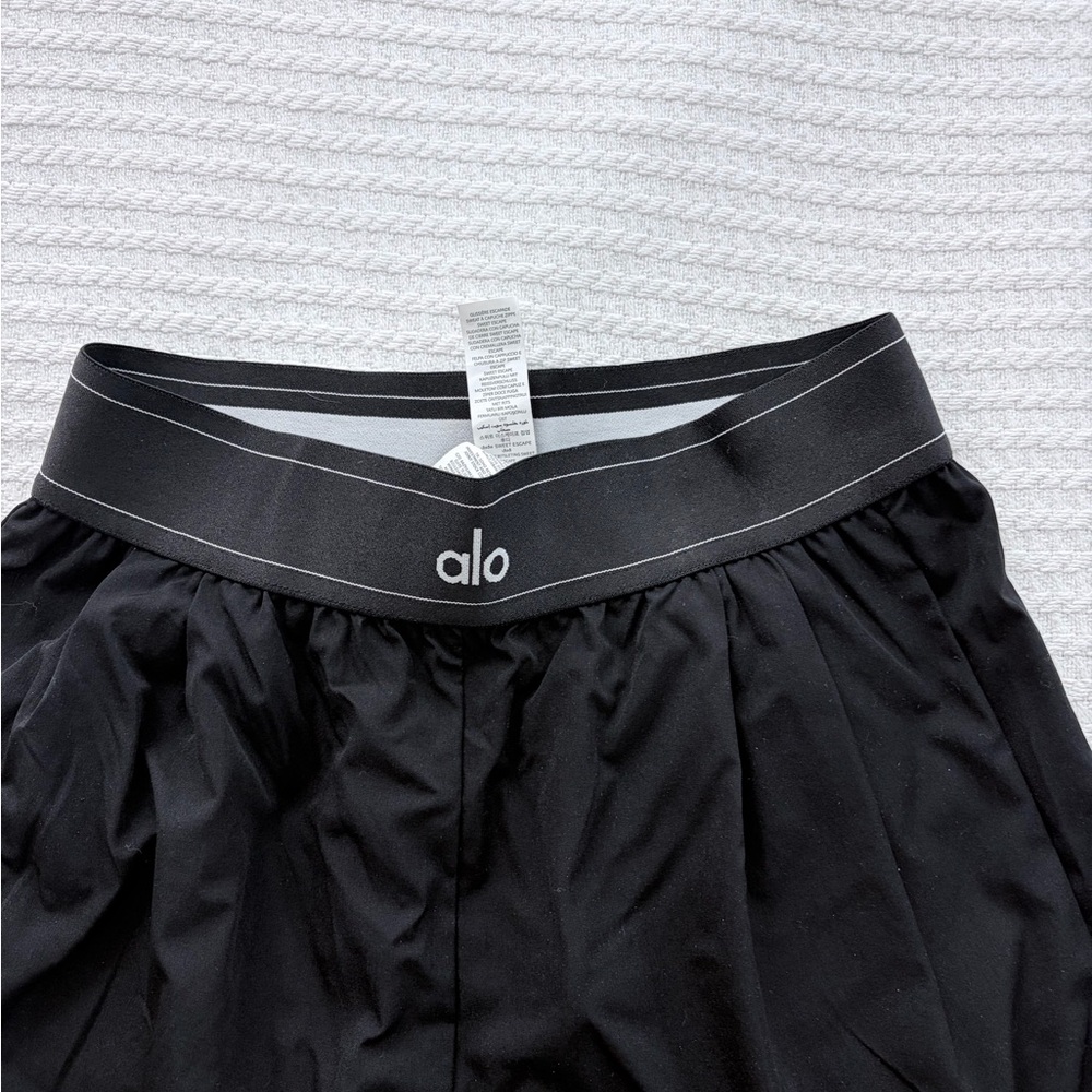 Replica ALO Yoga Black Athletic pants with Striped Waistband